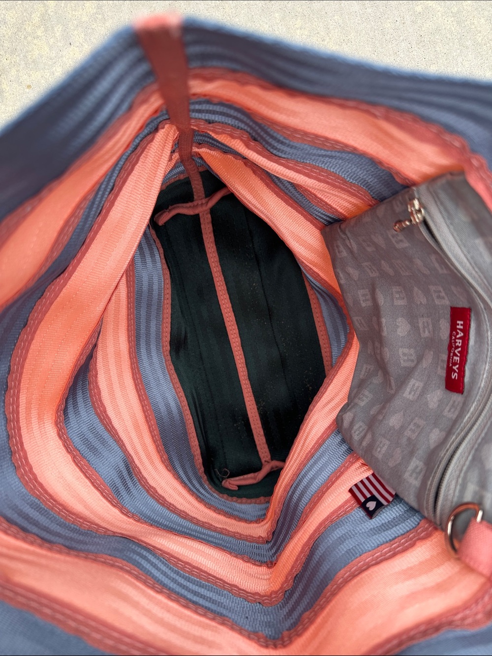 Harveys Navy and Pink Striped Tote - Picture 3 of 3